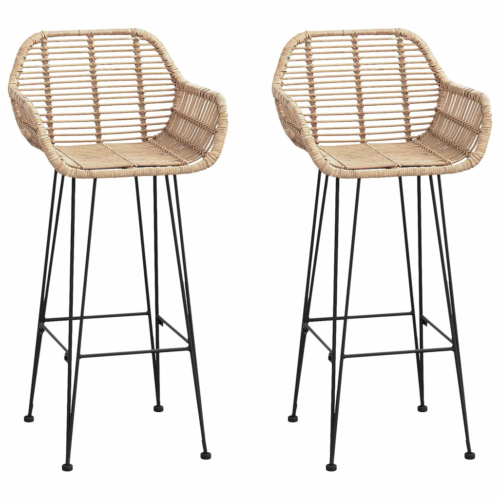 Barstuhl 2 pcs 55 x 52 x 105 cm Rattan und Eisen