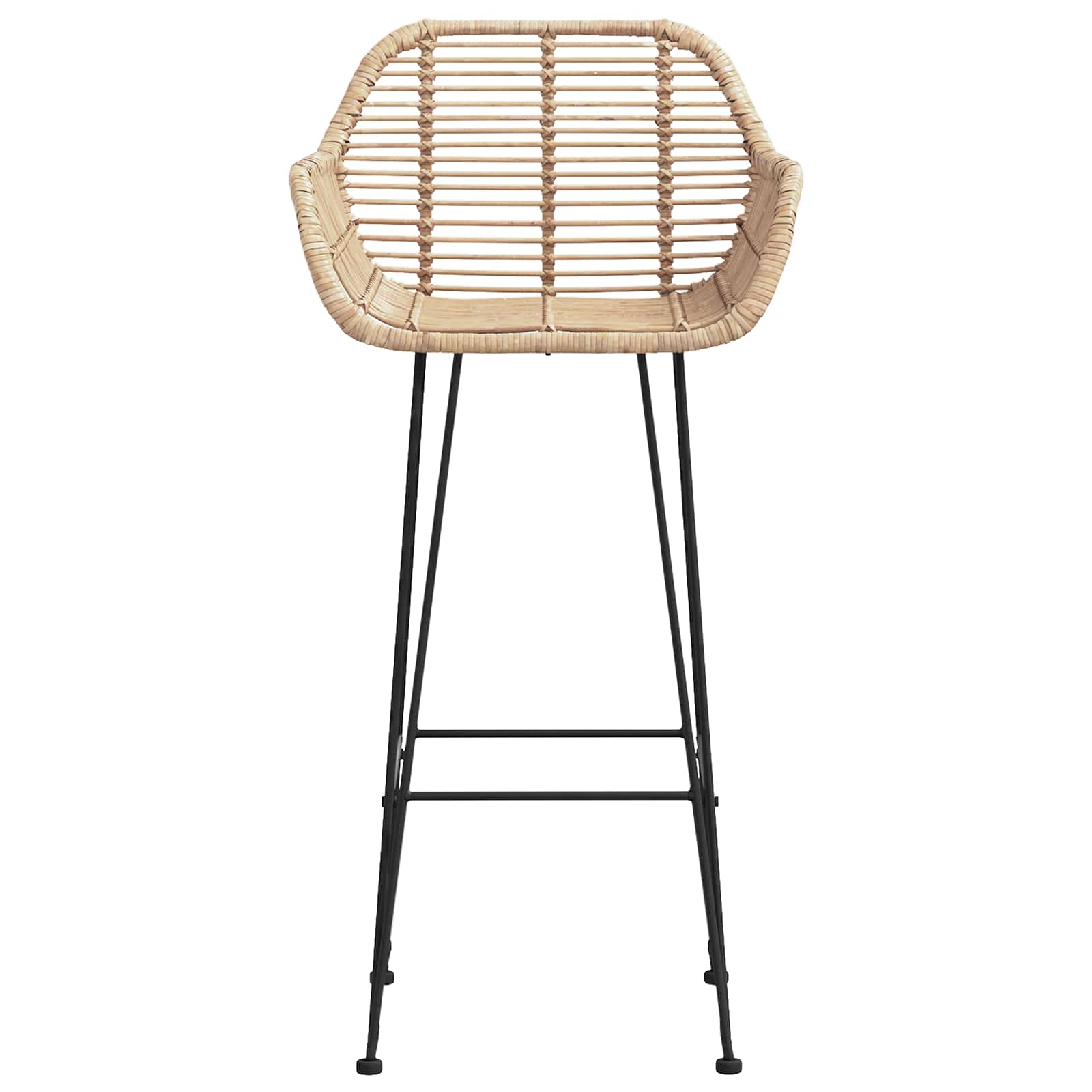 Barstuhl 2 pcs 55 x 52 x 105 cm Rattan und Eisen