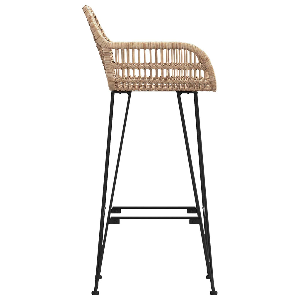 Barstuhl 2 pcs 55 x 52 x 105 cm Rattan und Eisen