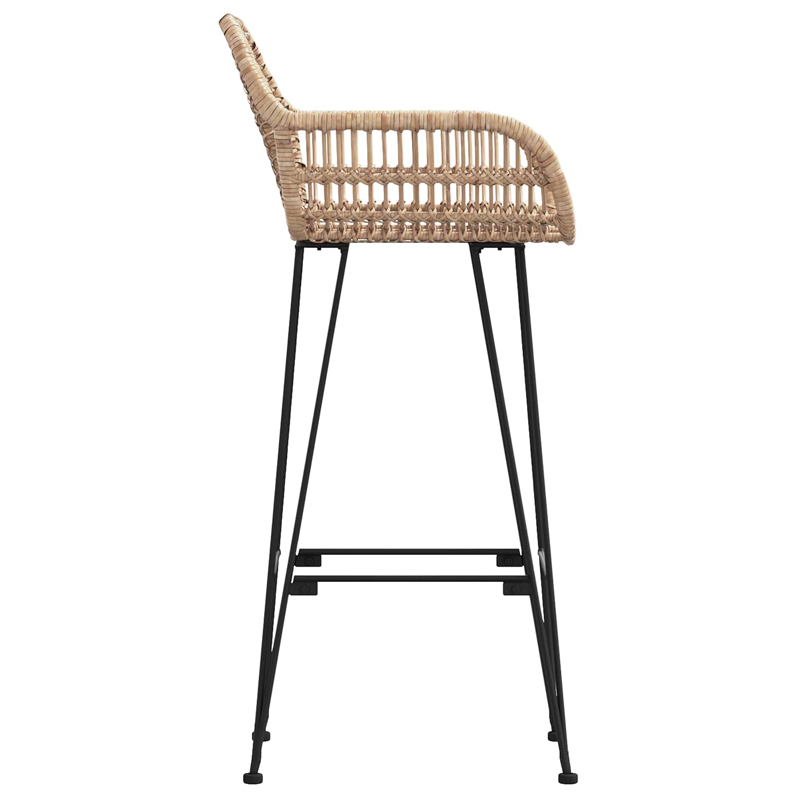Barstuhl 2 pcs 55 x 52 x 105 cm Rattan und Eisen