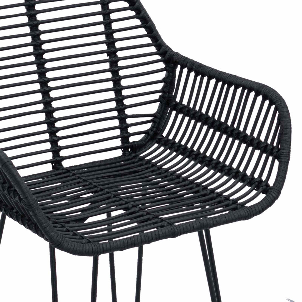 Barstuhl 2 pcs 55 x 52 x 92 cm Rattan und Eisen