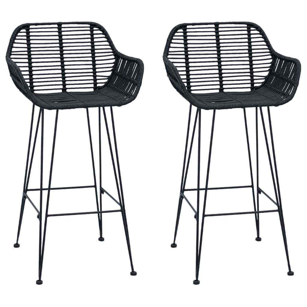 Barstuhl 2 pcs 55 x 52 x 92 cm Rattan und Eisen