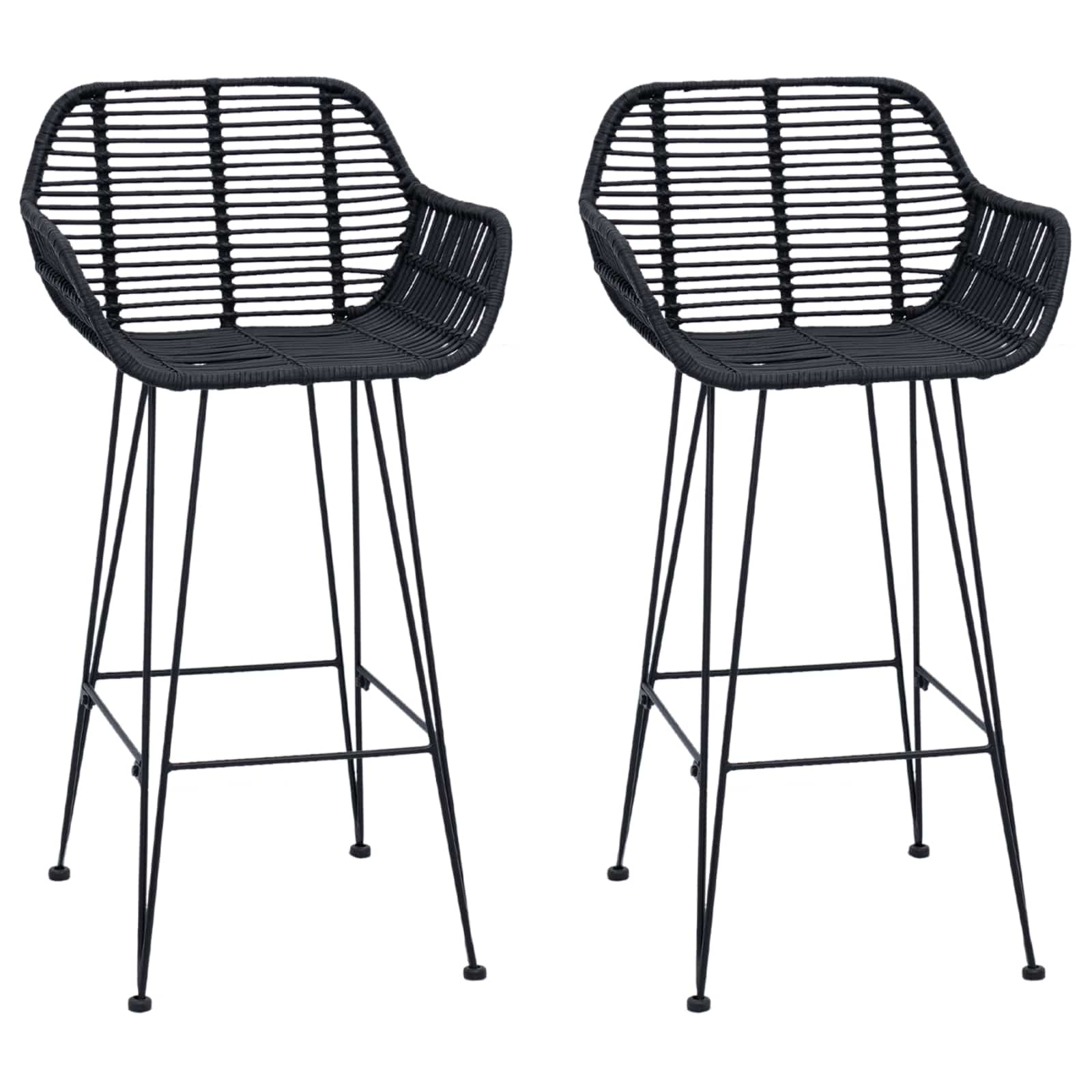 Barstuhl 2 pcs 55 x 52 x 92 cm Rattan und Eisen