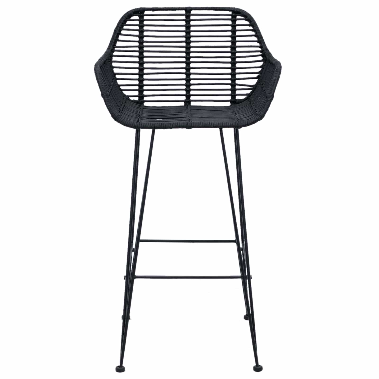 Barstuhl 2 pcs 55 x 52 x 92 cm Rattan und Eisen