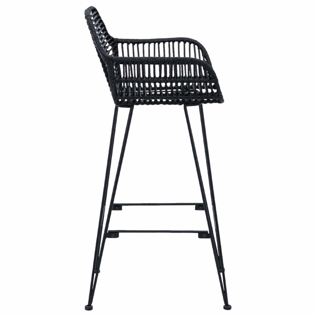 Barstuhl 2 pcs 55 x 52 x 92 cm Rattan und Eisen