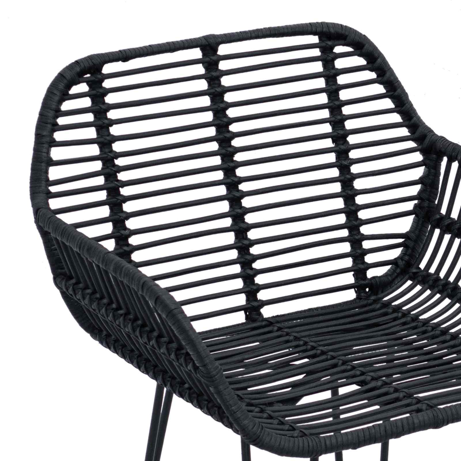 Barstuhl 2 pcs 55 x 52 x 105 cm Rattan und Eisen