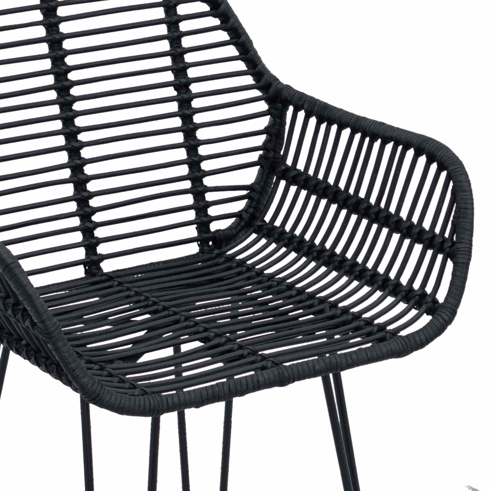 Barstuhl 2 pcs 55 x 52 x 105 cm Rattan und Eisen