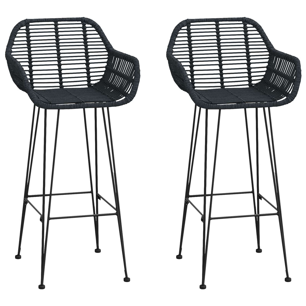 Barstuhl 2 pcs 55 x 52 x 105 cm Rattan und Eisen