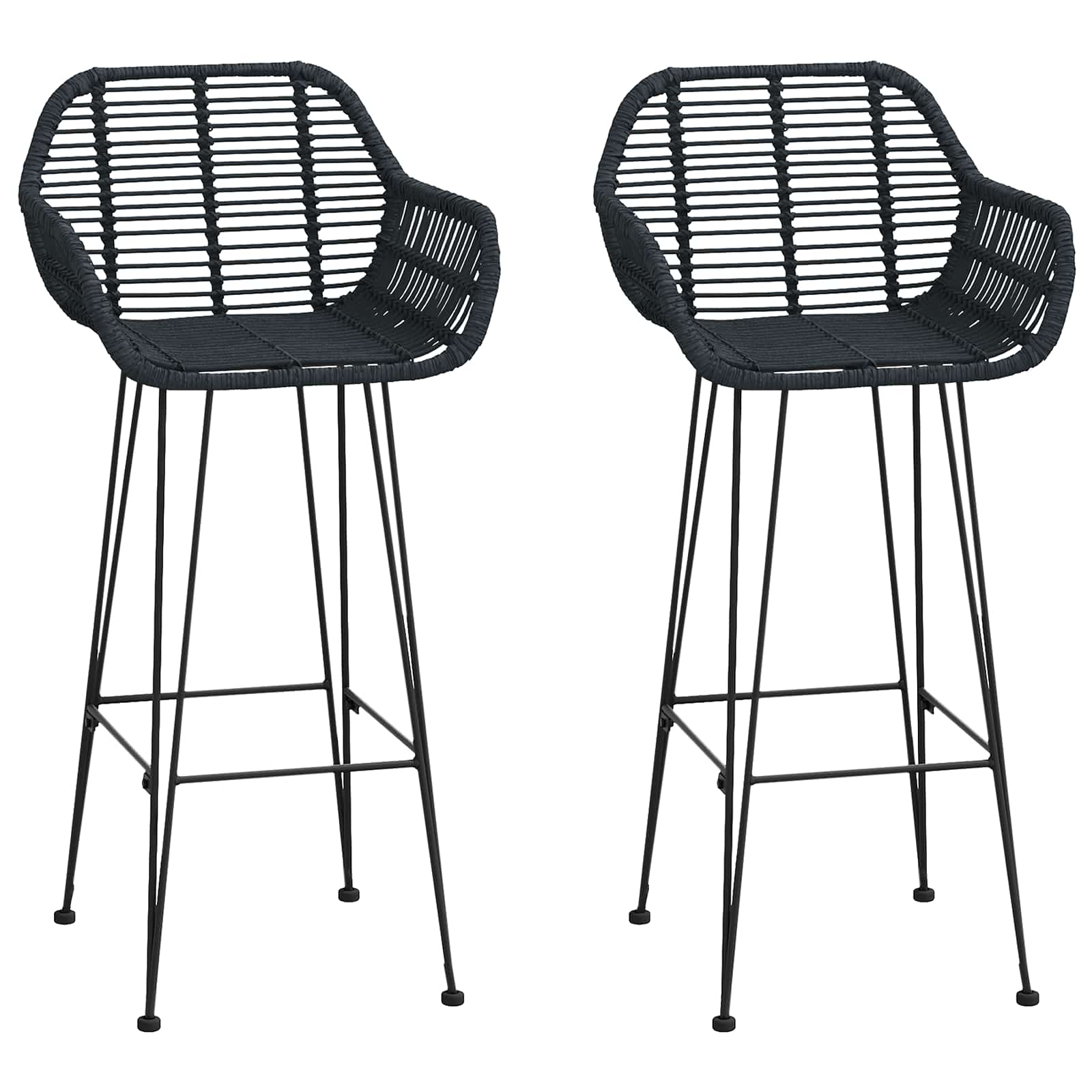 Barstuhl 2 pcs 55 x 52 x 105 cm Rattan und Eisen