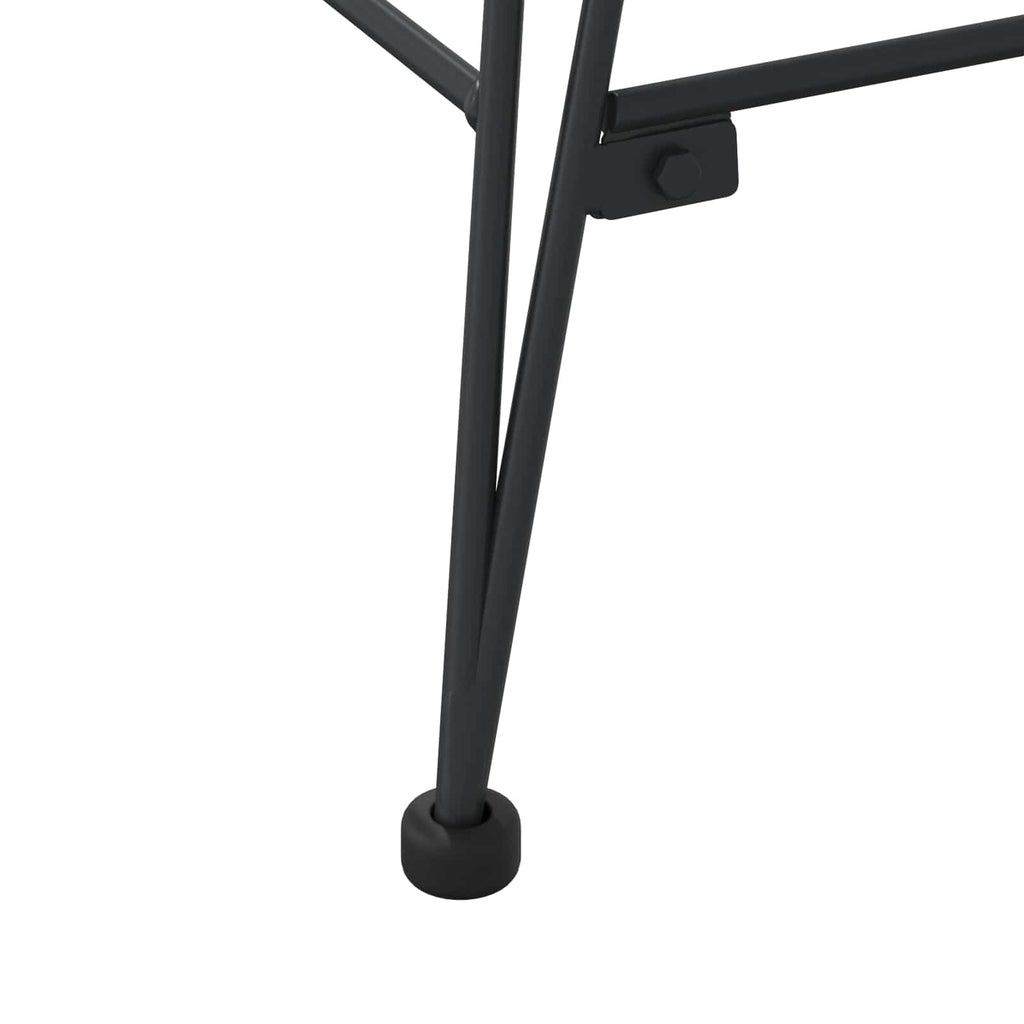 Esszimmerstuhl 2 pcs Rattan und Eisen Schwarz 55 x 50 x 74 cm