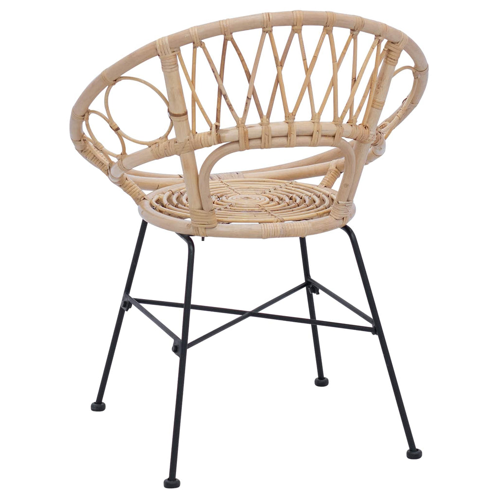 Esszimmerstuhl 2 pcs Rattan und Eisen Natur 54 x 65 x 82 cm