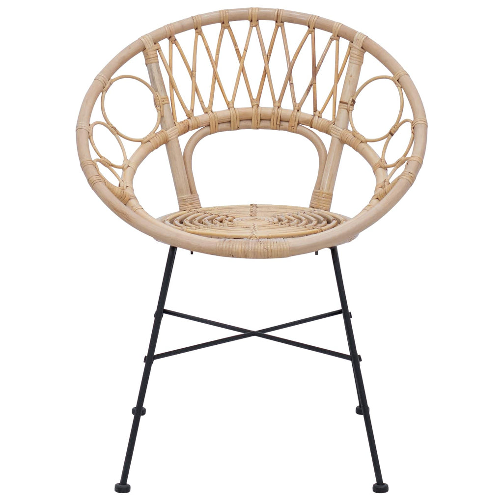 Esszimmerstuhl 2 pcs Rattan und Eisen Natur 54 x 65 x 82 cm
