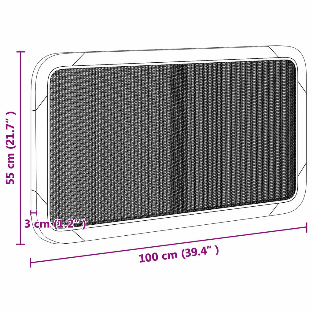 Kopfteil mit Kopfteil Schwarz 100 x 55 x 3 cm Rattan