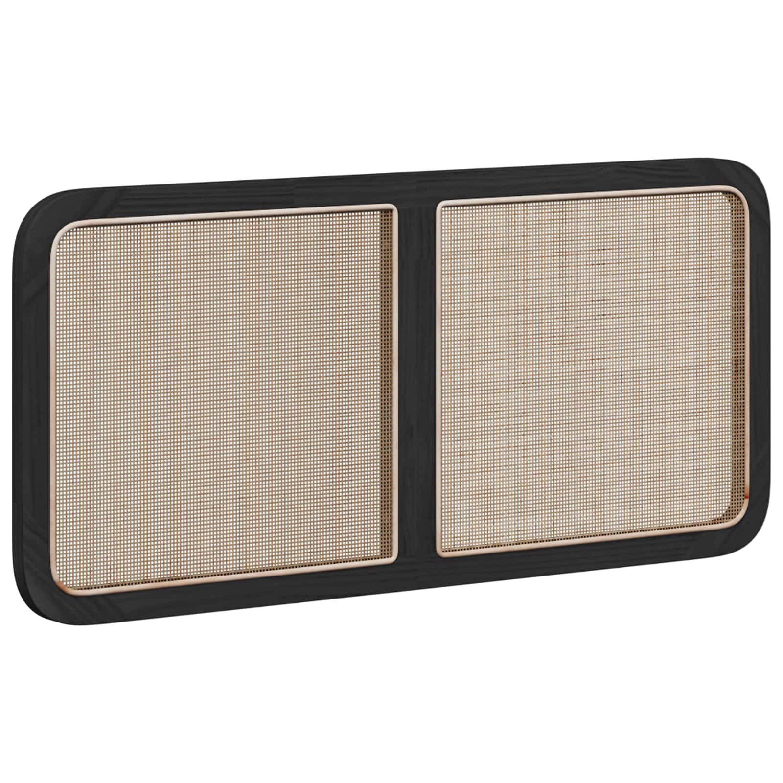 Kopfteil mit Kopfteil Schwarz 120 x 55 x 3 cm Rattan