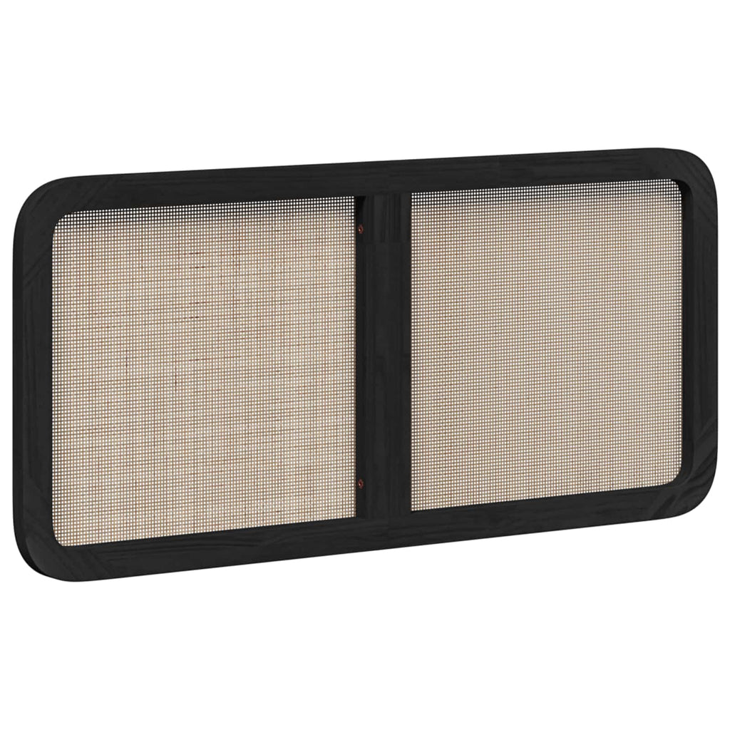 Kopfteil mit Kopfteil Schwarz 120 x 55 x 3 cm Rattan