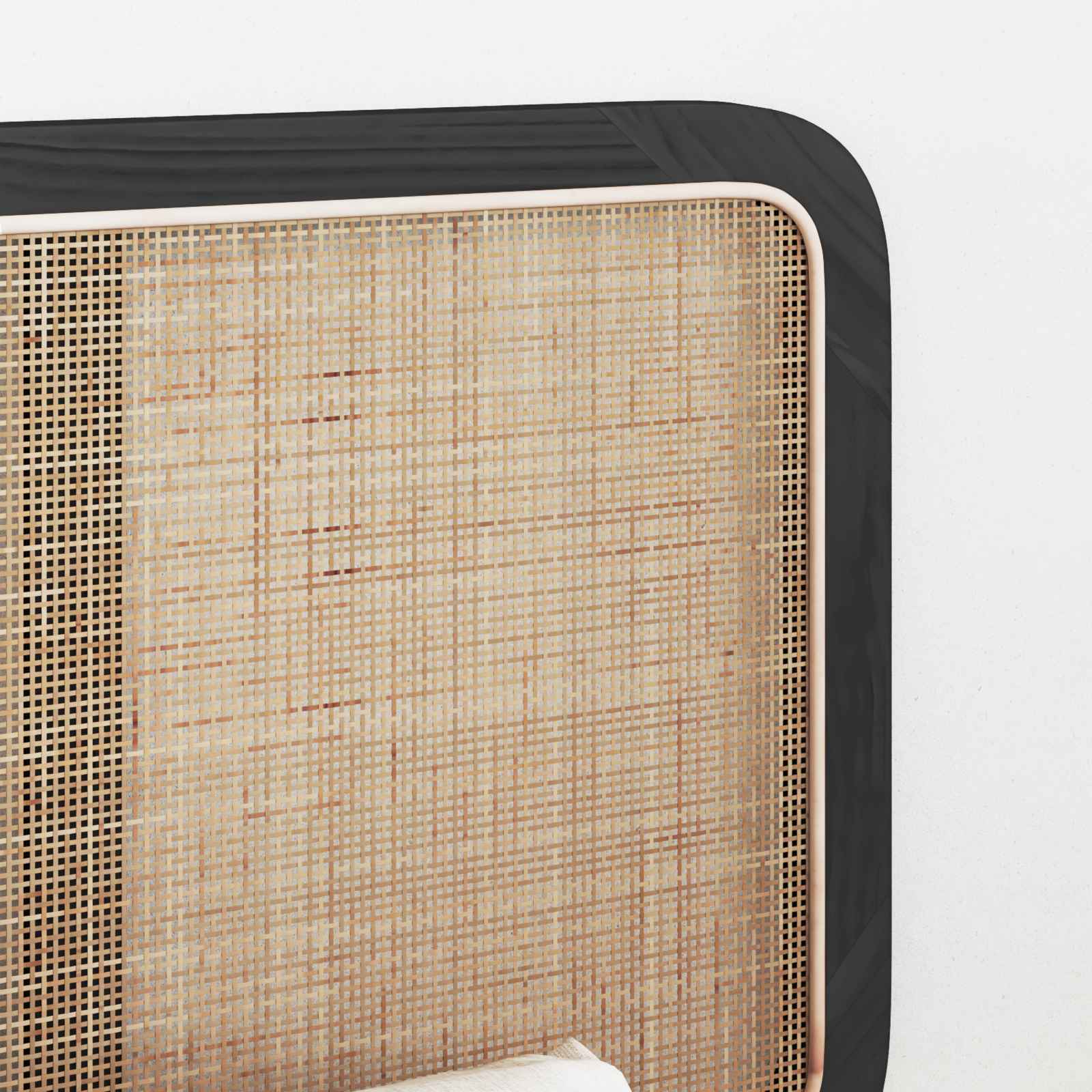 Kopfteil mit Kopfteil Schwarz 180 x 55 x 3 cm Rattan