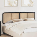 Kopfteil mit Kopfteil Schwarz 180 x 55 x 3 cm Rattan
