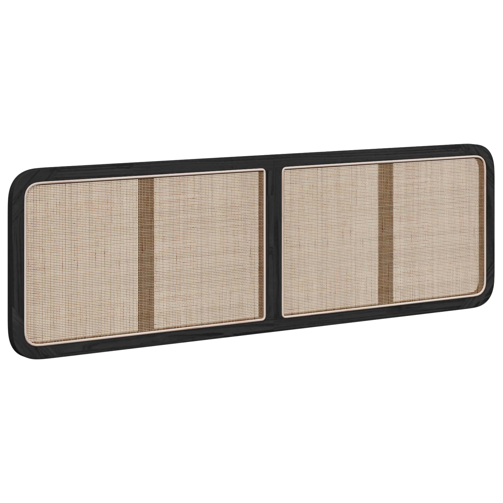 Kopfteil mit Kopfteil Schwarz 180 x 55 x 3 cm Rattan