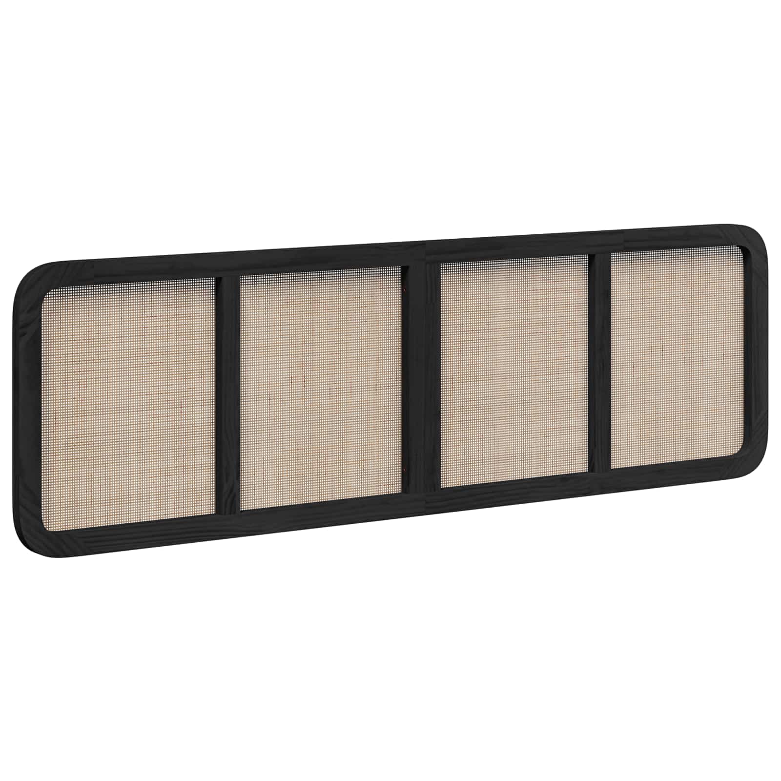 Kopfteil mit Kopfteil Schwarz 180 x 55 x 3 cm Rattan