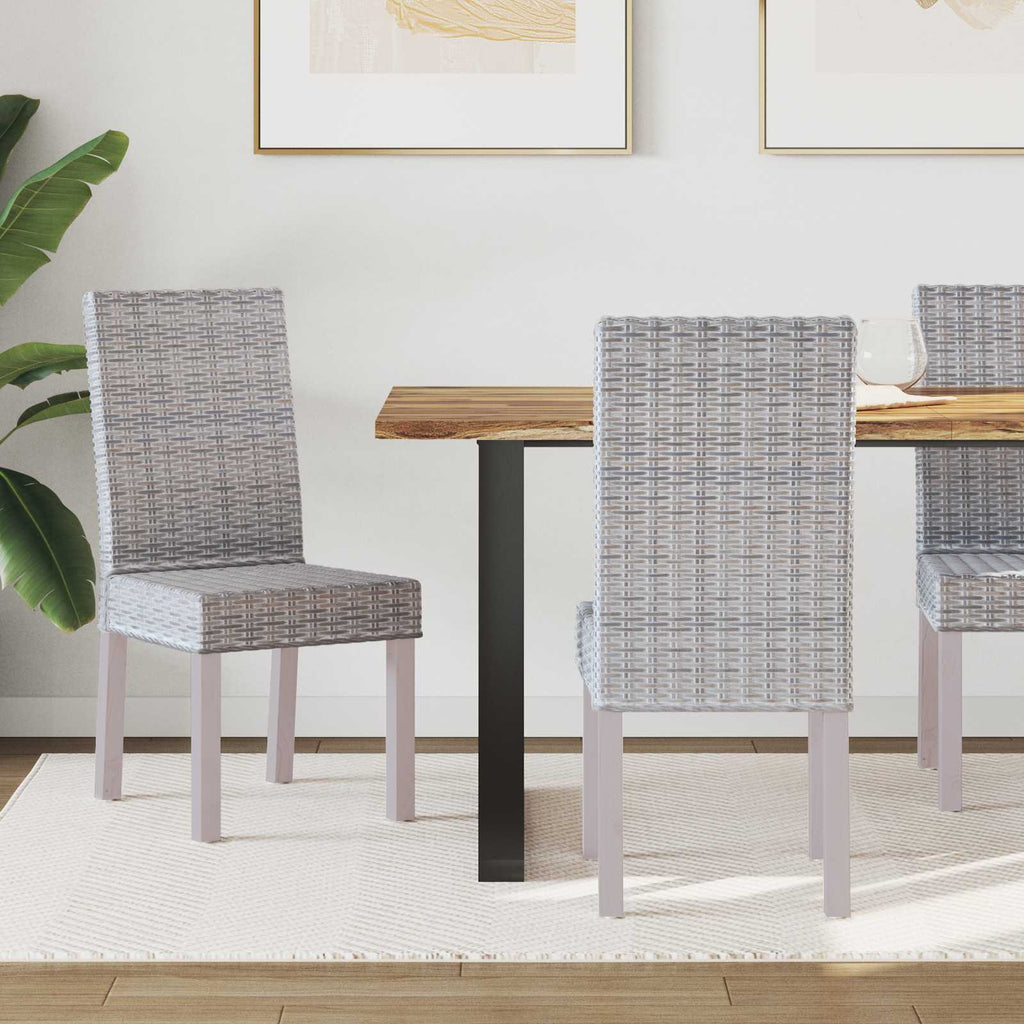 Esszimmerstuhl 2 pcs Kubu-Rattan und Massivholz aus Mahagoni