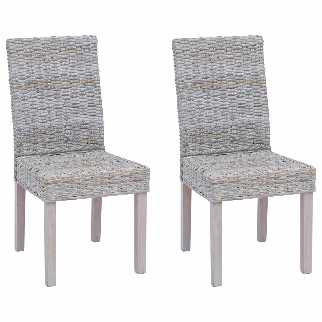 Esszimmerstuhl 2 pcs Kubu-Rattan und Massivholz aus Mahagoni