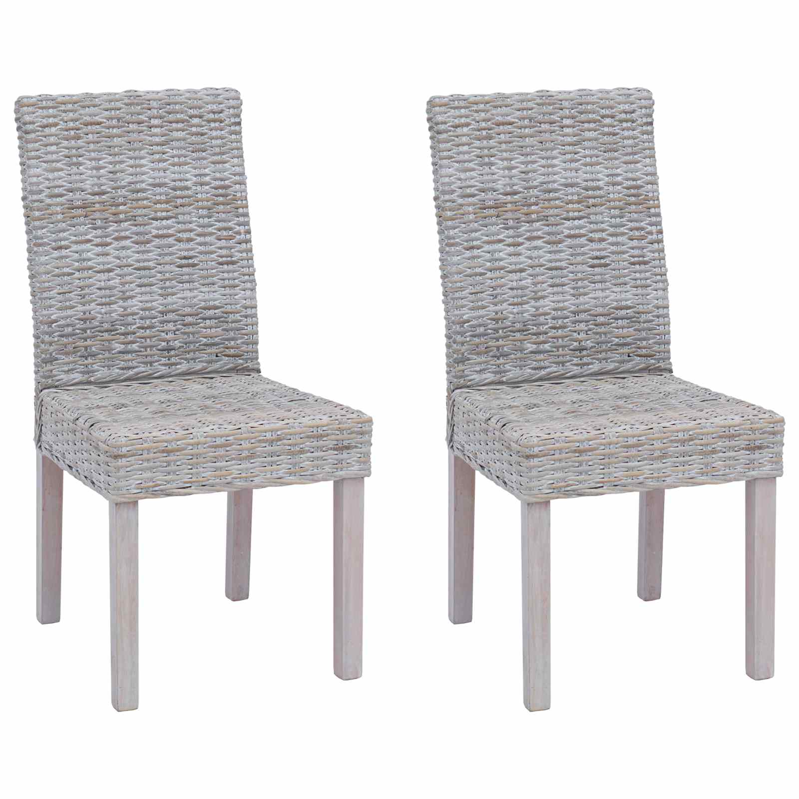 Esszimmerstuhl 2 pcs Kubu-Rattan und Massivholz aus Mahagoni