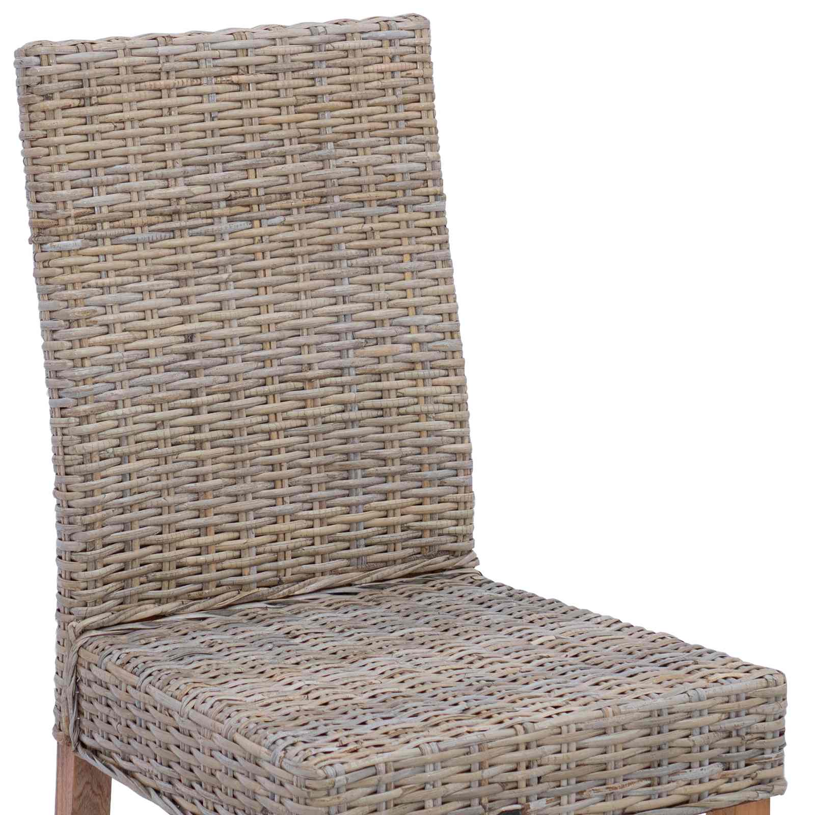 Esszimmerstuhl 2 pcs Kubu-Rattan und Massivholz aus Mahagoni