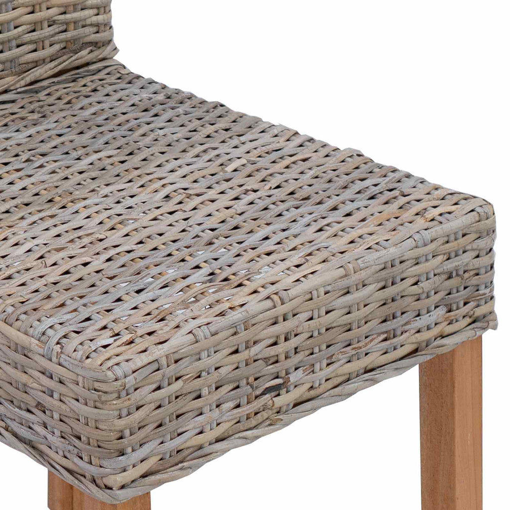 Esszimmerstuhl 2 pcs Kubu-Rattan und Massivholz aus Mahagoni