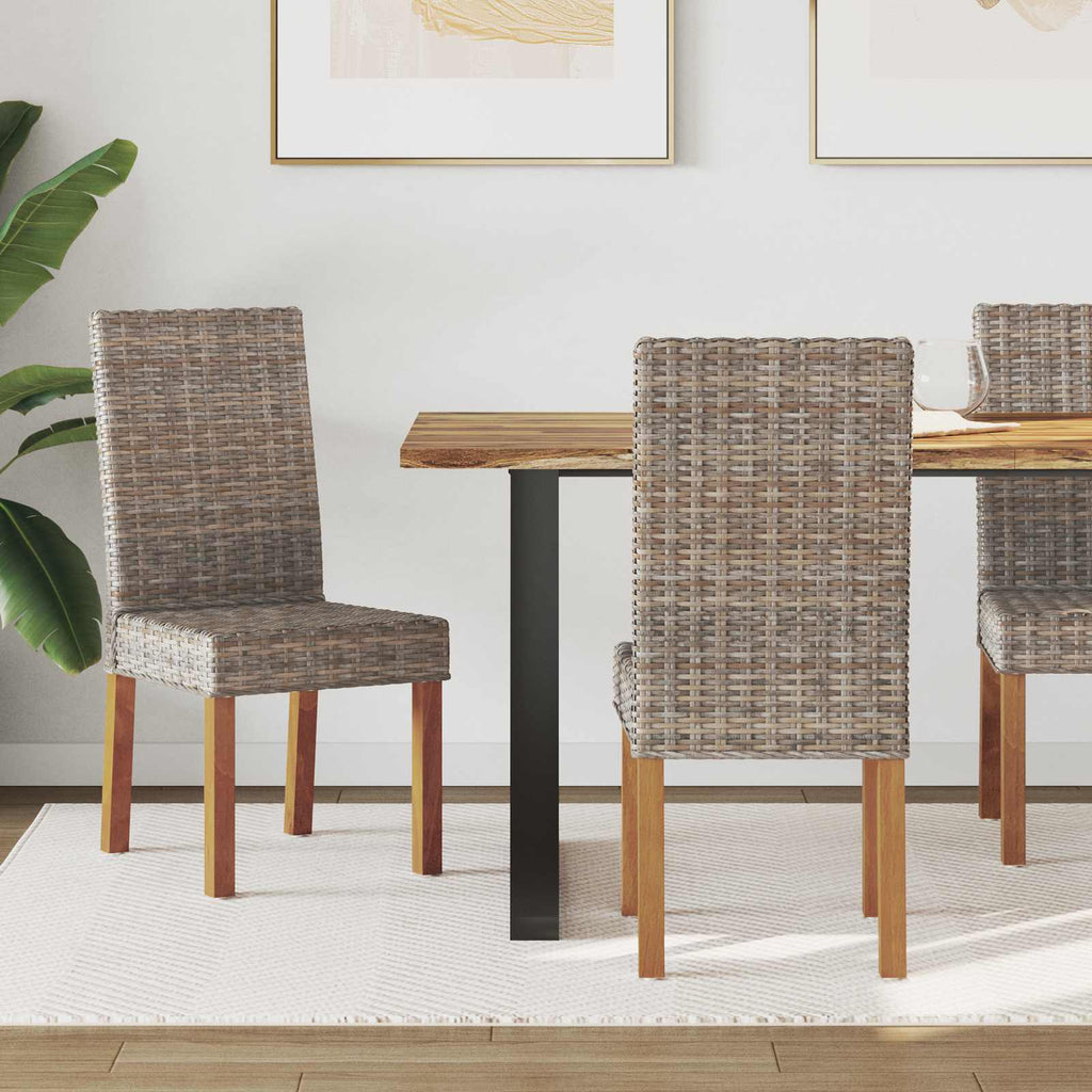 Esszimmerstuhl 2 pcs Kubu-Rattan und Massivholz aus Mahagoni