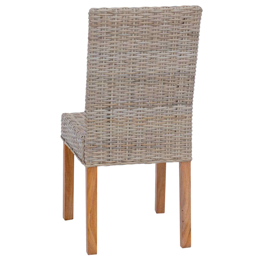 Esszimmerstuhl 2 pcs Kubu-Rattan und Massivholz aus Mahagoni