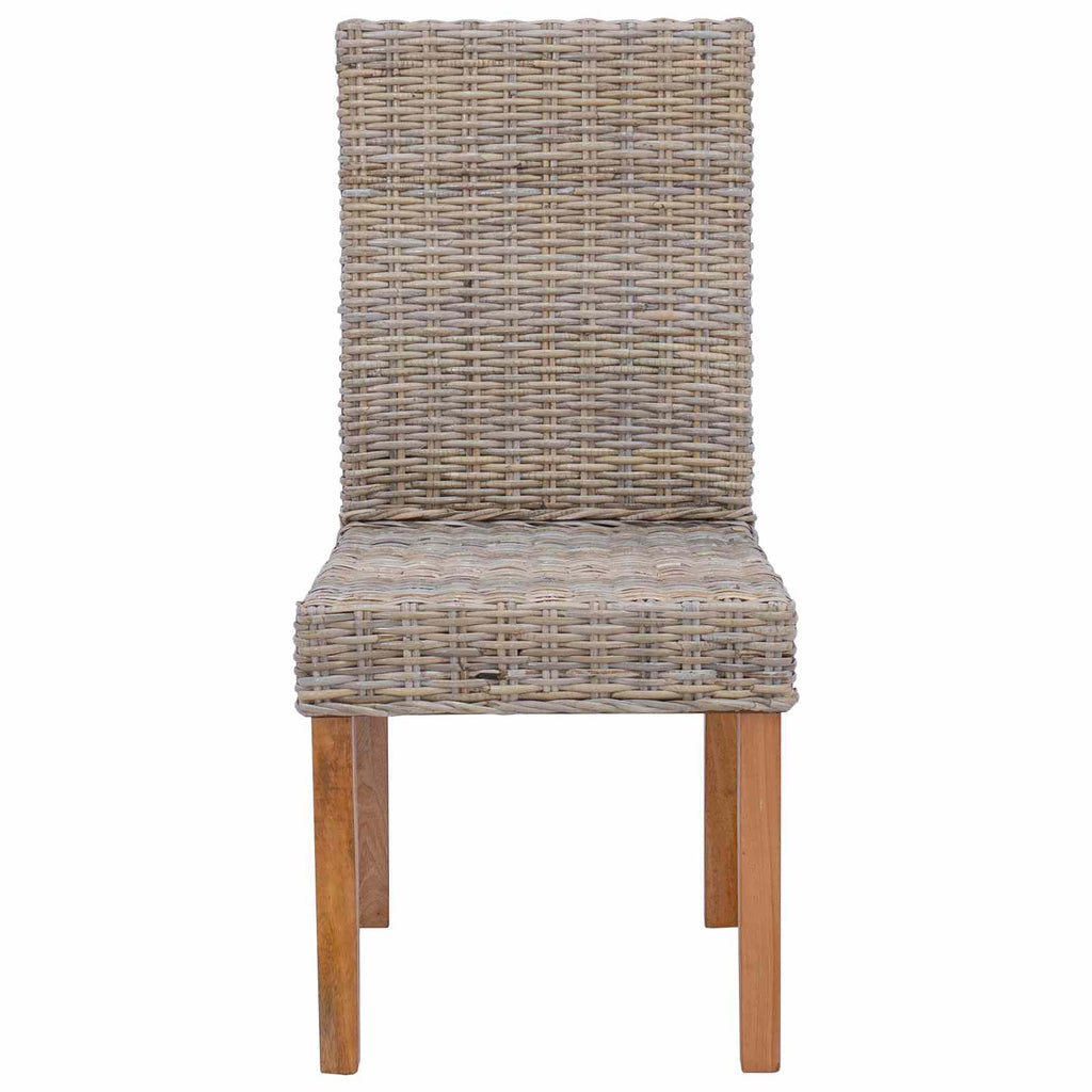 Esszimmerstuhl 2 pcs Kubu-Rattan und Massivholz aus Mahagoni