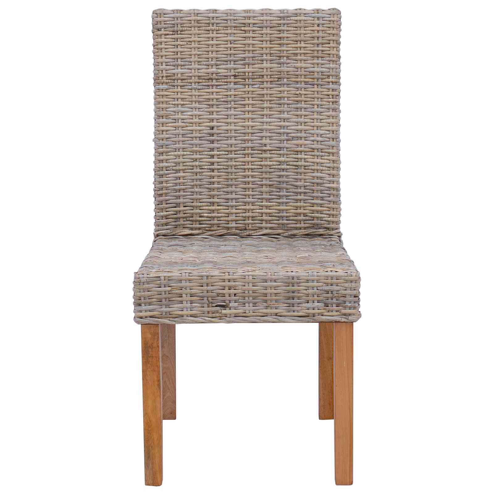 Esszimmerstuhl 2 pcs Kubu-Rattan und Massivholz aus Mahagoni