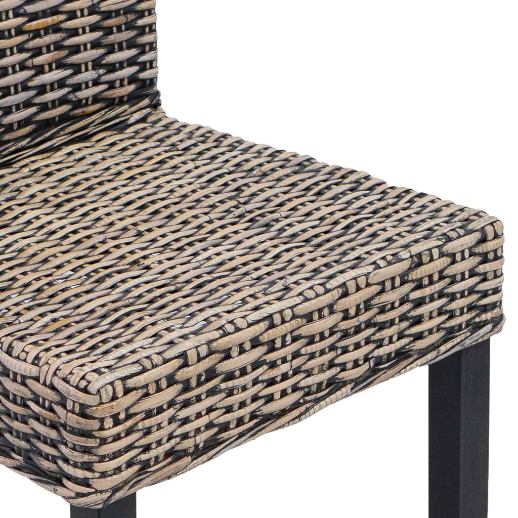 Esszimmerstuhl 2 pcs Kubu-Rattan und Massivholz aus Mahagoni