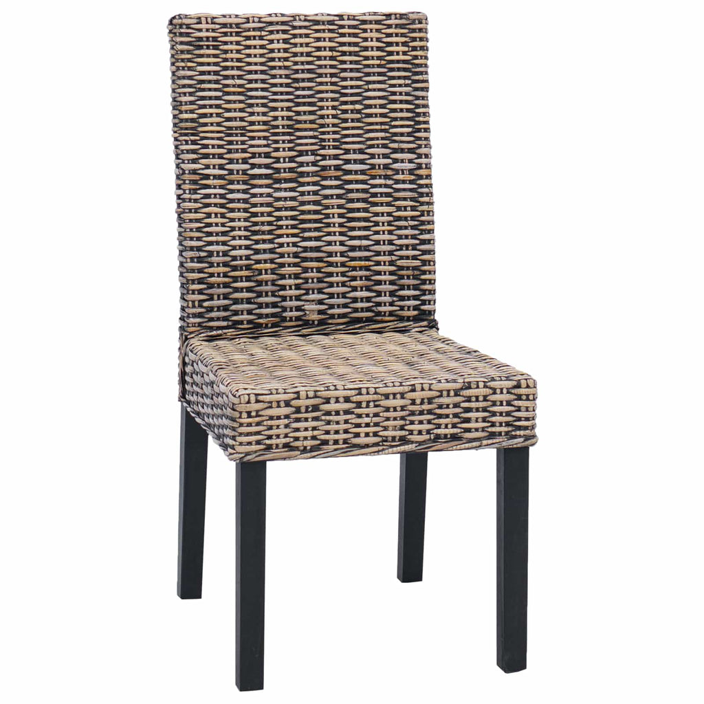 Esszimmerstuhl 2 pcs Kubu-Rattan und Massivholz aus Mahagoni