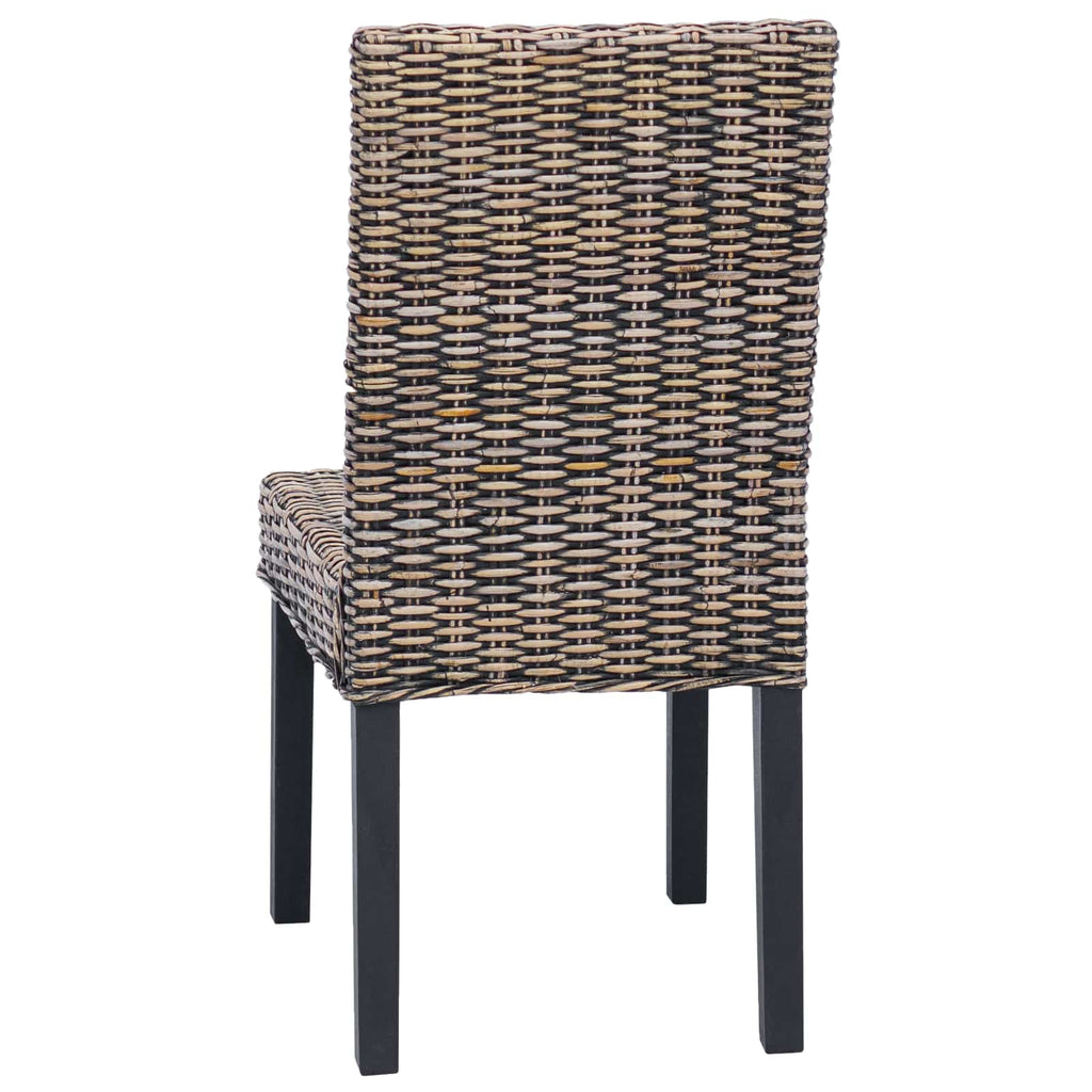 Esszimmerstuhl 2 pcs Kubu-Rattan und Massivholz aus Mahagoni