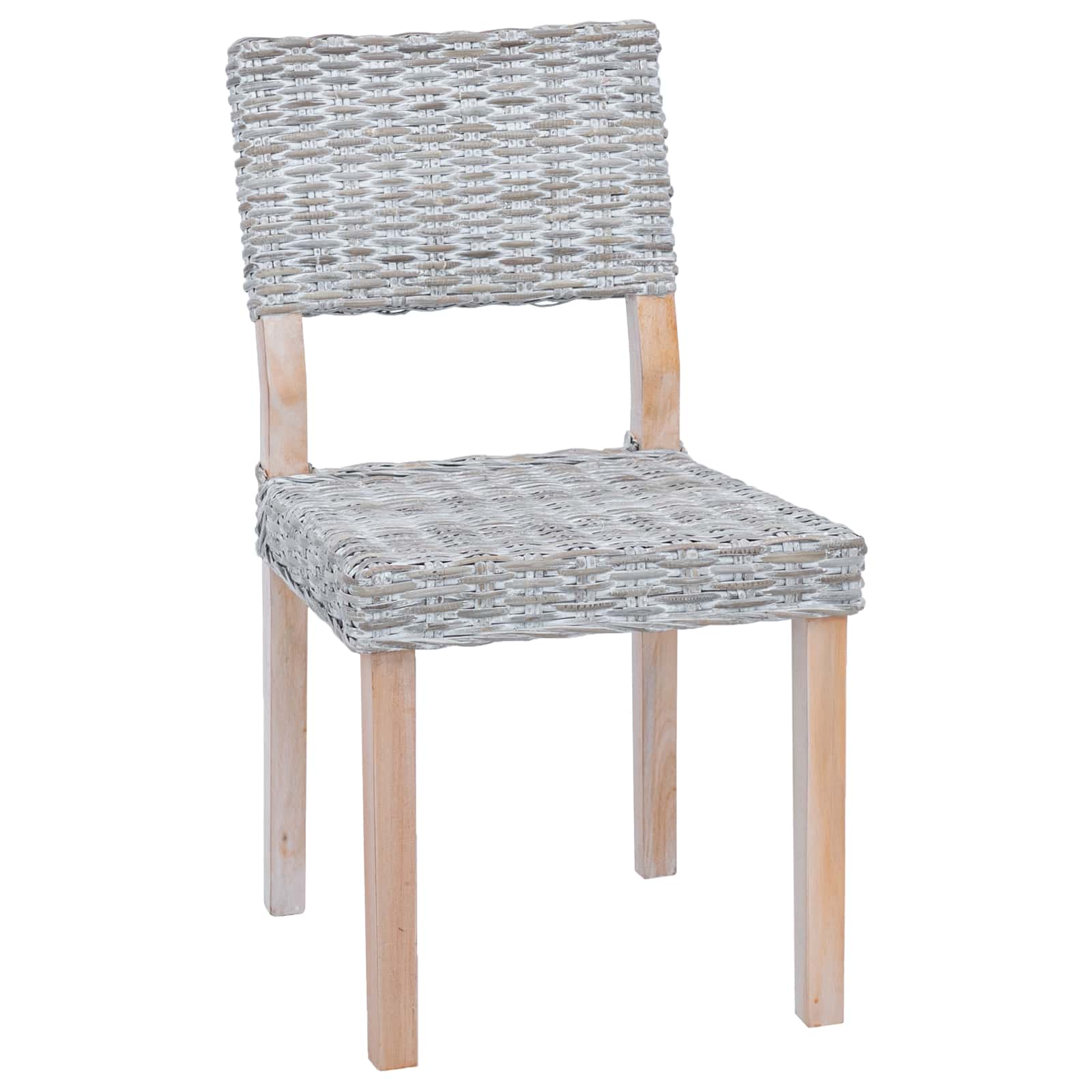 Esszimmerstuhl 2 pcs Kubu Rattan Weiß gewaschen 46 x 55 x 84 cm