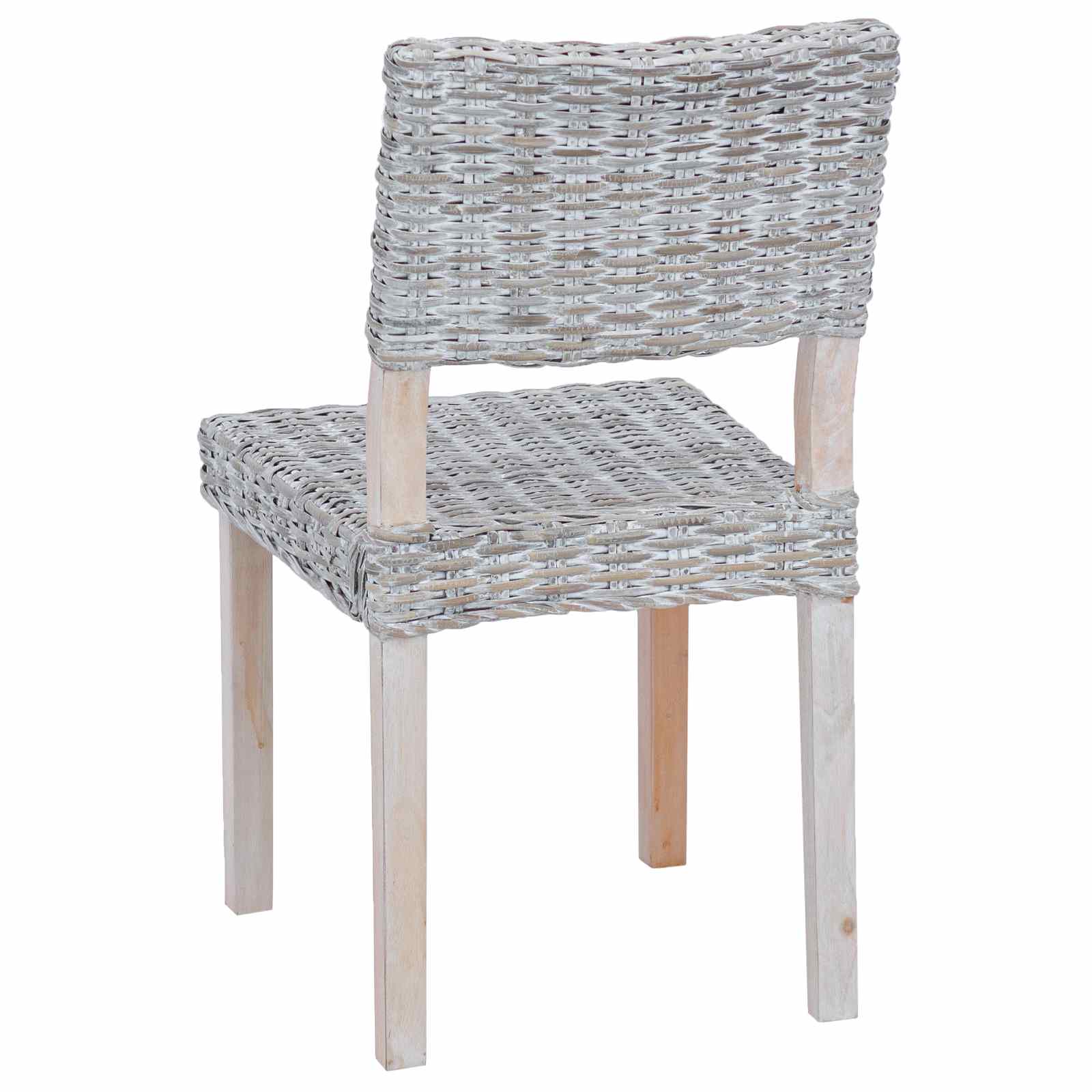 Esszimmerstuhl 2 pcs Kubu Rattan Weiß gewaschen 46 x 55 x 84 cm