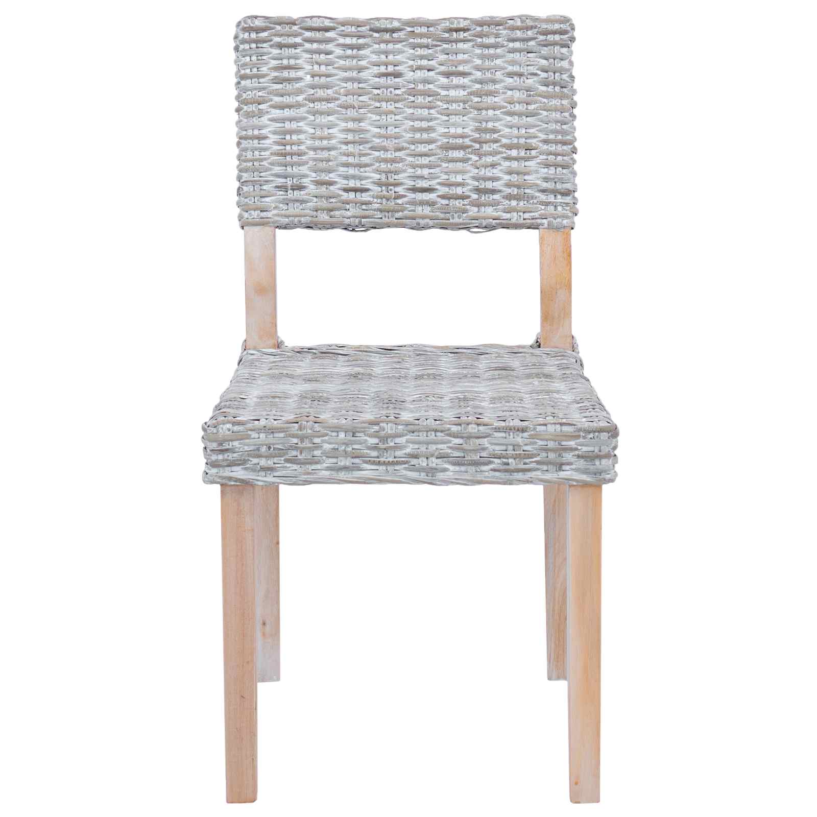 Esszimmerstuhl 2 pcs Kubu Rattan Weiß gewaschen 46 x 55 x 84 cm