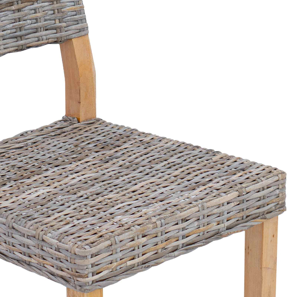 Esszimmerstuhl 2 pcs Kubu Rattan Kubu Grau 46 x 55 x 84 cm