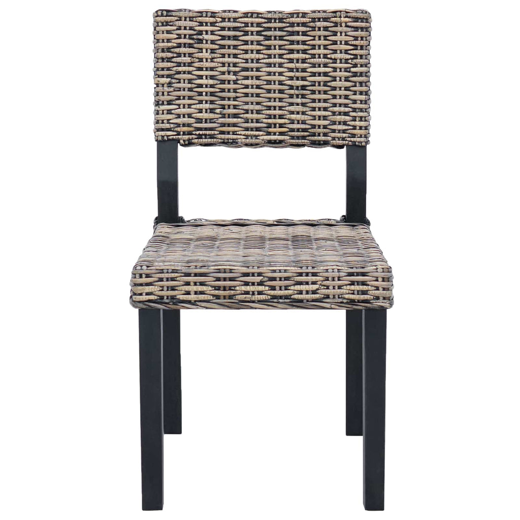 Esszimmerstuhl 2 pcs Kubu Rattan Schwarz gewaschen