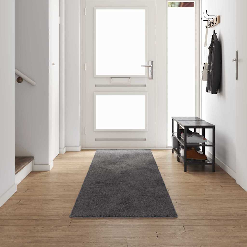 Teppichläufer Grau 80 x 500 cm 100% Polypropylen Tuft