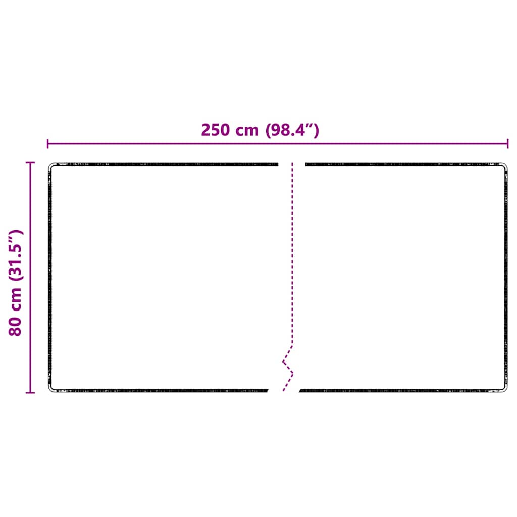 Teppichläufer Schwarz 80 x 250 cm 100% Polypropylen Tuft