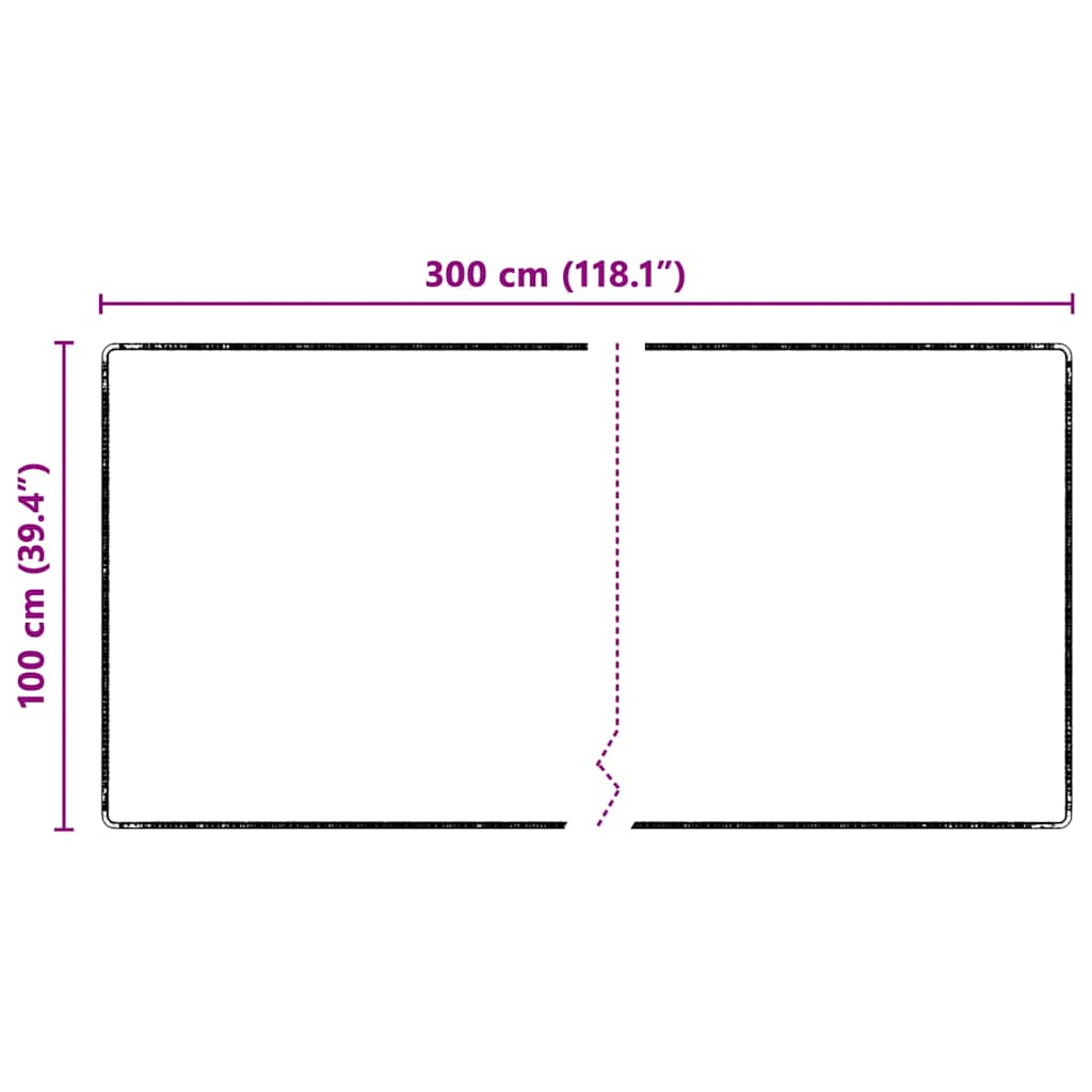 Teppichläufer Schwarz 100 x 300 cm 100% Polypropylen Tuft