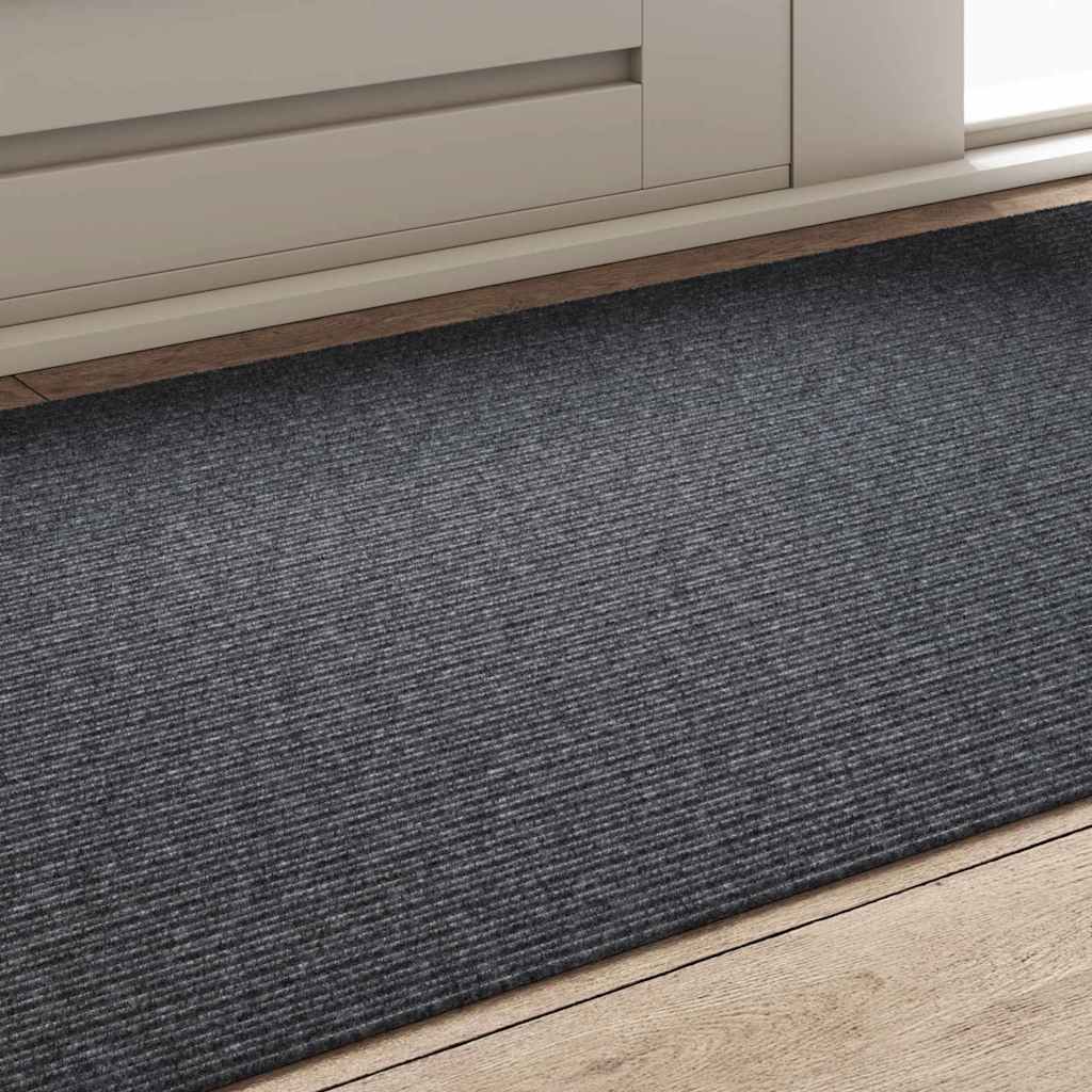 Teppichläufer Grau 80 x 150 cm Stoff
