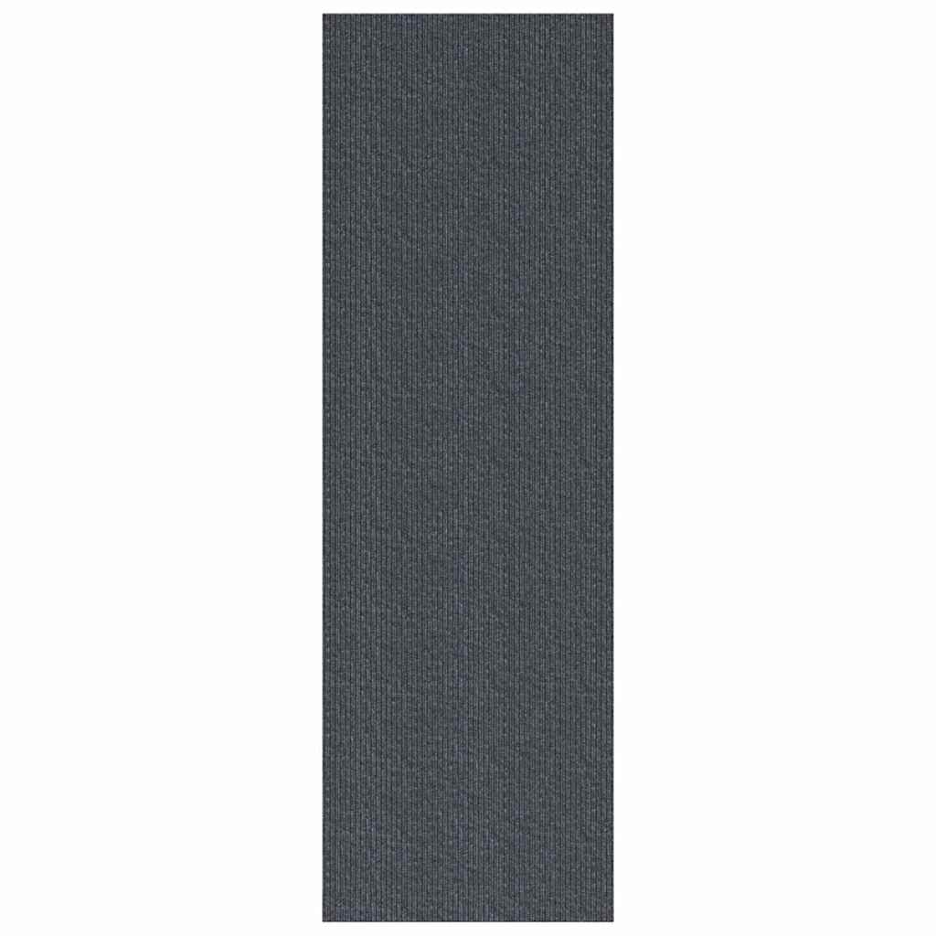 Teppichläufer Grau 80 x 400 cm Stoff