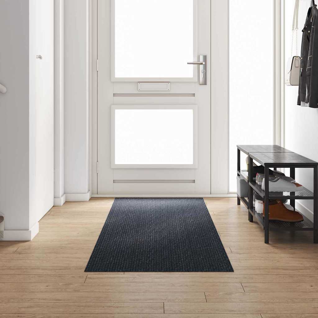 Teppichläufer Anthrazit 80 x 300 cm Stoff