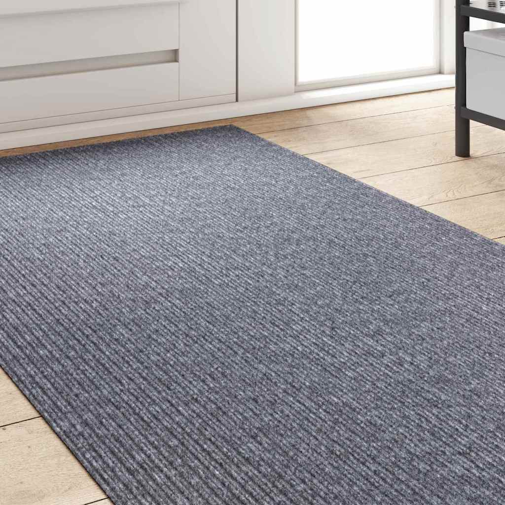 Teppichläufer Hellgrau 80 x 300 cm Stoff