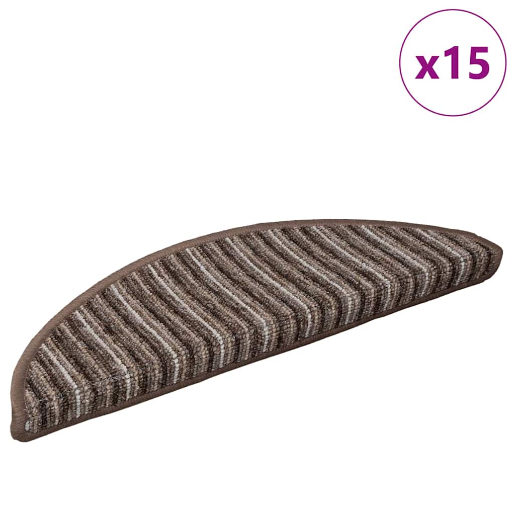 Selbstklebende Treppenschoner 15 pcs Braun 56 x 17 x 3 cm