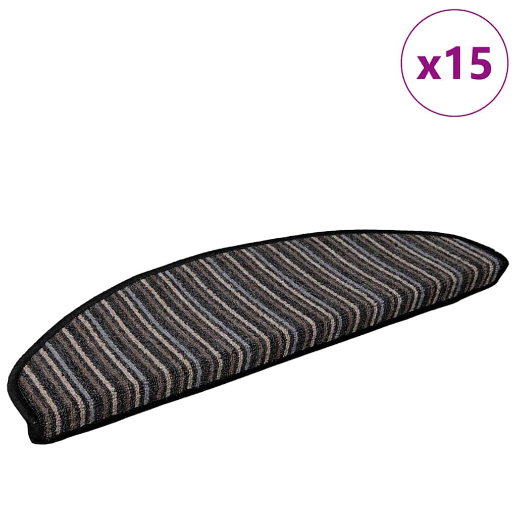 Selbstklebende Treppenschoner 15 pcs Anthrazit 65 x 21 x 4 cm