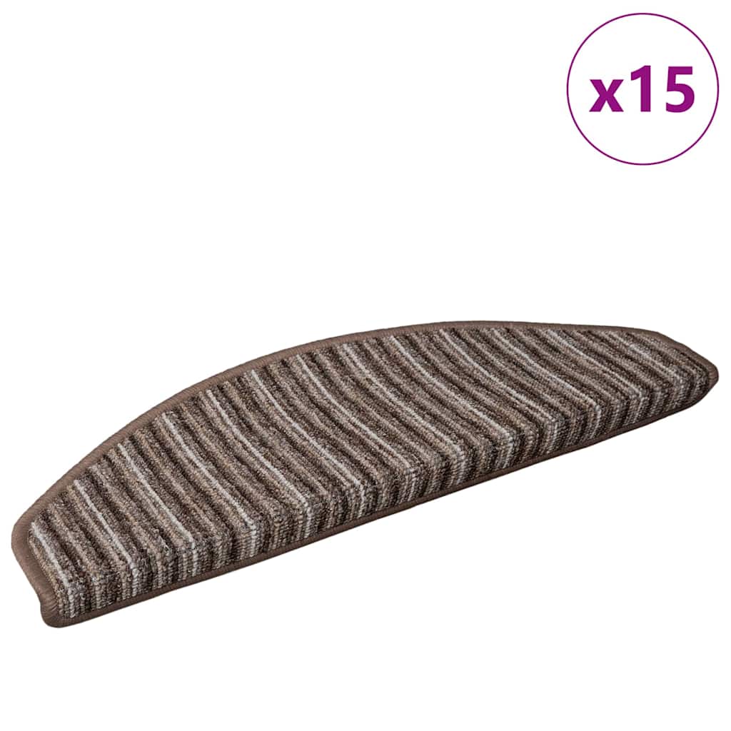 Selbstklebende Treppenschoner 15 pcs Braun 65 x 21 x 4 cm